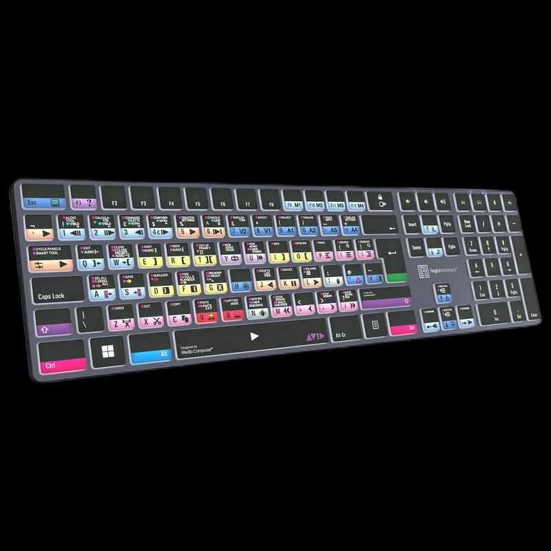 Logickeyboard Avid Media Composer Pro layout TITAN Wireless Backlit Windows Keyboard