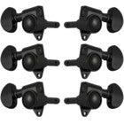 Grover 106BC Locking Rotomatics w Round Button,3+3,Black Chrome Guitar tuning machines