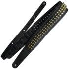 Richter 1954 Black / Golden Pan Head Studs Springbreak I Bling Bling Leather guitar and bass strap