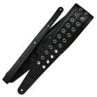Richter 1803 Black / Silver Springbreak III Grommet Premium leather guitar and bass strap