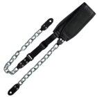 Richter 1951 Black & Silver Succubus Guitar strap with chain and leather shoulder piece