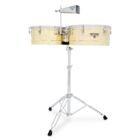 Latin Percussion M257B Matador 14" & 15"" Timbales Timbales with tripod and accessories"