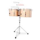Latin Percussion LP1516-BZ Prestige 15" & 16"" Thunder Timbales Brass Timbales with Top-Tuning"