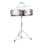 Latin Percussion LP257-S Tito Puente 14" & 15"" Timbales Silver timbales with traditional tuning"