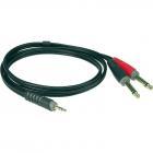 Klotz AY5-0100 2x 2p Jack to 1x 3p Mini-Jack Cable, 1m