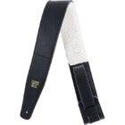 Ernie Ball 4137 Adjustable Leather Guitar Strap with Fur (Black)