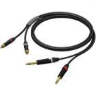 Procab PRA631/1.5 Prime Series - Double RCA to Double TS Jack Cable, 1.5m