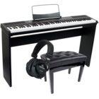 Fazley FSP-200-BK Digital Piano (Black) + Frame, Piano Bench and Headphones