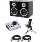 Devine Centro 2i2o Recording Bundle with Monitors, Cables and Two Microphones