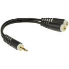 Klotz AYB-4 1x Male Mini-Jack to 2x Female Mini-Jack Y-Adapter, 20cm