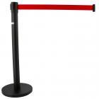 Innox Linemate Black Stanchion with Retractable 3-Metre Red Belt (Single Unit)