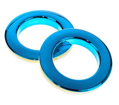 Bass Drum O's 2" Blue chrome round HCB2"