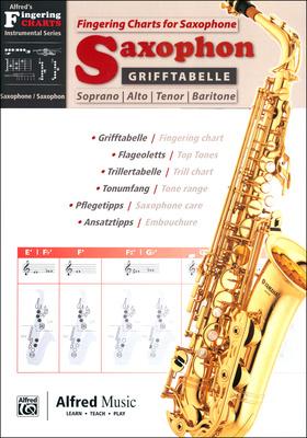Alfred Music Publishing Grifftabelle Saxophon