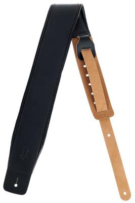 Levys Padded Leather Strap 3" BK"