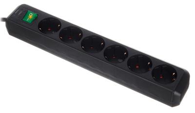 Brennenstuhl Eco-L 6 Way Split Sw 1,5m BK