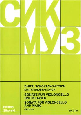 Sikorski Musikverlage Schostakowitsch Cellosonate