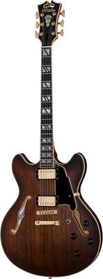 DAngelico Deluxe DC Satin Brown Burst