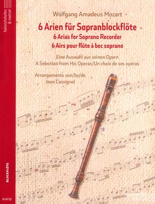 Heinrichshofen Verlag Mozart 6 Arien Blockflöte