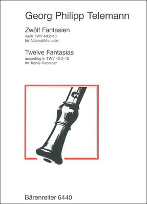 Bärenreiter Telemann 12 Fantasien Recorder