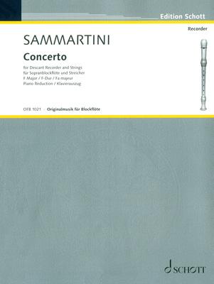 Schott Sammartini Concerto Blockflöte