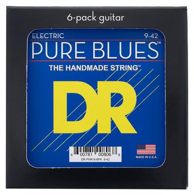 DR Strings Pure Blues PHR-9 6-Pack