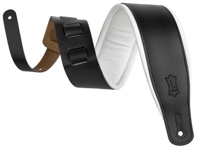 Levys Amped Leather 3" BK/WH"
