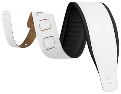 Levys Amped Leather 3" WH/BK"