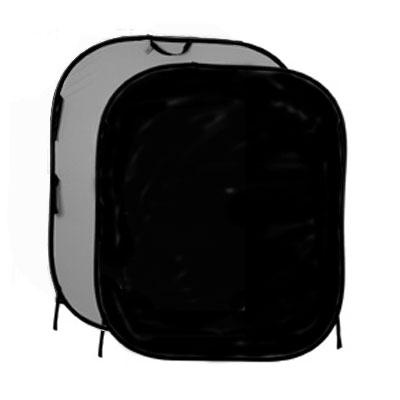 Manfrotto Collapsible Reversible Knitted Background 1.5 x 1.8m - Black / Mid Grey
