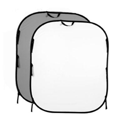 Manfrotto Collapsible Reversible Knitted Background 1.5 x 1.8m- White / Mid Grey