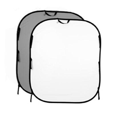 Manfrotto Collapsible Reversible Knitted Background 1.8 x 2.15m - White / Mid Grey