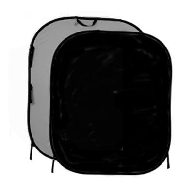 Manfrotto Collapsible Reversible Knitted Background 1.8 x 2.15m - Black / Mid Grey