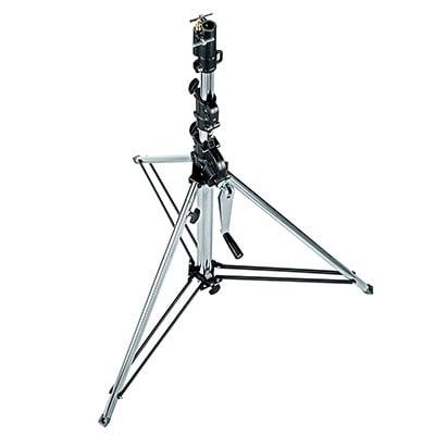 Manfrotto 087NWSH Short Wind-Up Light Stand with Safety Release Cable - Silver