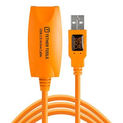TetherTools TetherPro USB 2.0 Active Extension 16ft Hi-Visibility Orange