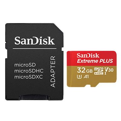 SanDisk 32GB Extreme PLUS 100MB/Sec  microSDHC UHS-I Card + Adapter