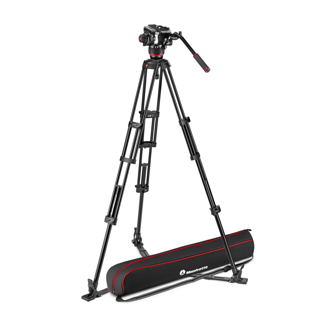 Manfrotto 504X Fluid Video Head with Aluminium Twin Leg Tripod GS