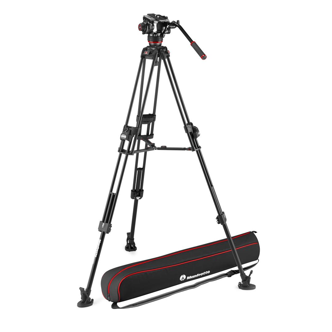 Manfrotto 504X Fluid Video Head with 645 Fast Twin Aluminium Tripod