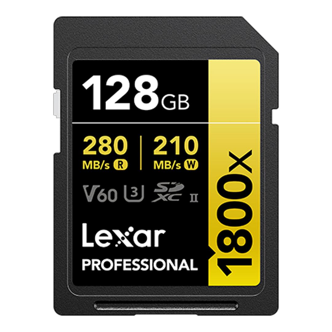Lexar 128GB Professional 1800x 280MB/Sec UHS-II V60 SDXC Card
