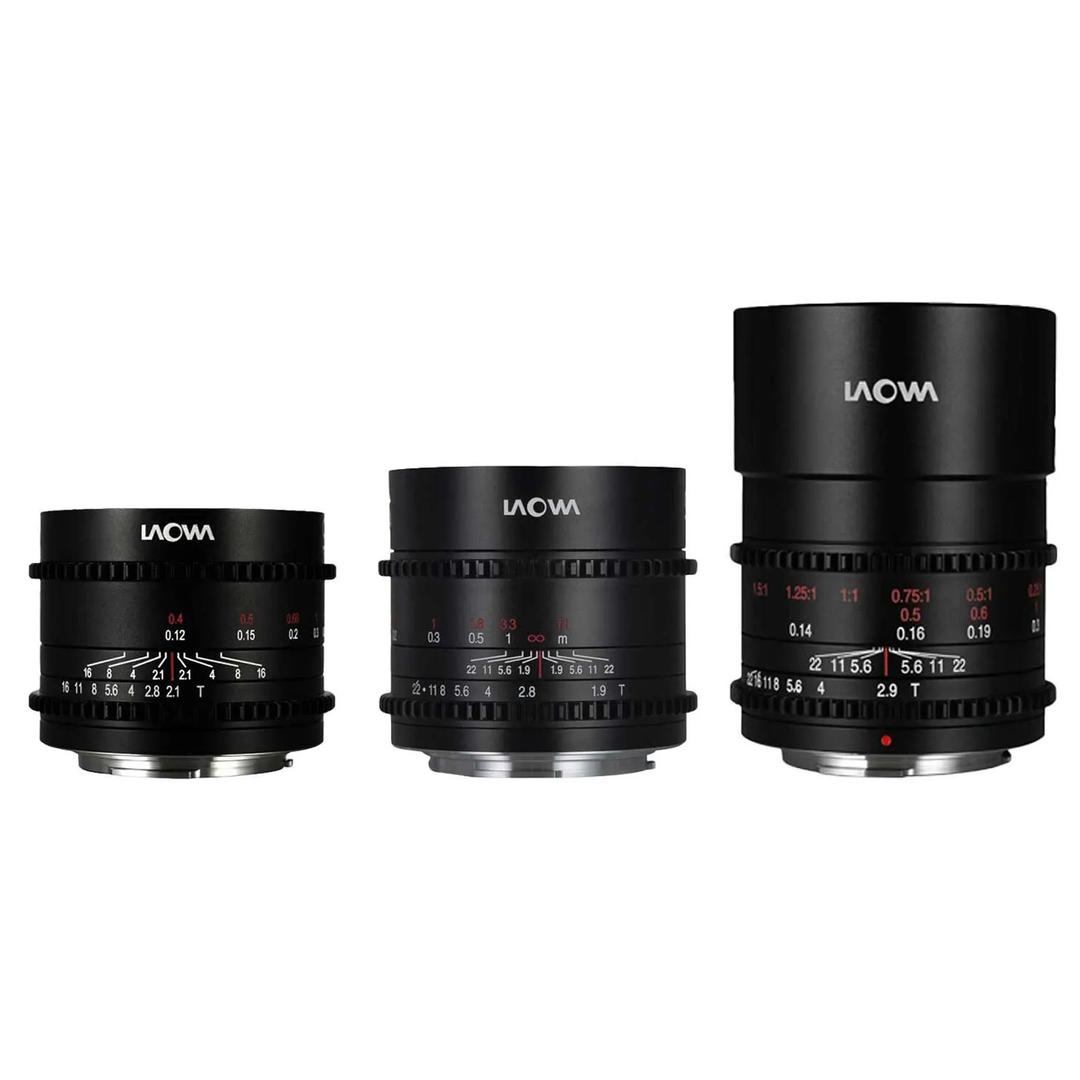 Laowa Cine Prime 3 Lens set (10mm, 17mm, 50mm) for Micro Four Thirds