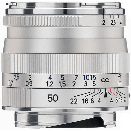 Zeiss 50mm f2 Planar T* ZM Lens for Leica M - Silver
