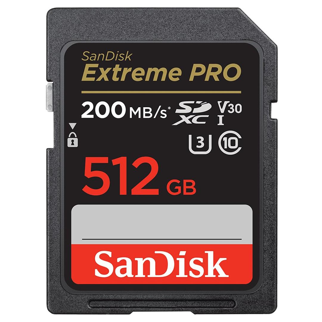 SanDisk Extreme PRO 512GB 200MB/s UHS-I V30 SDXC Memory Card