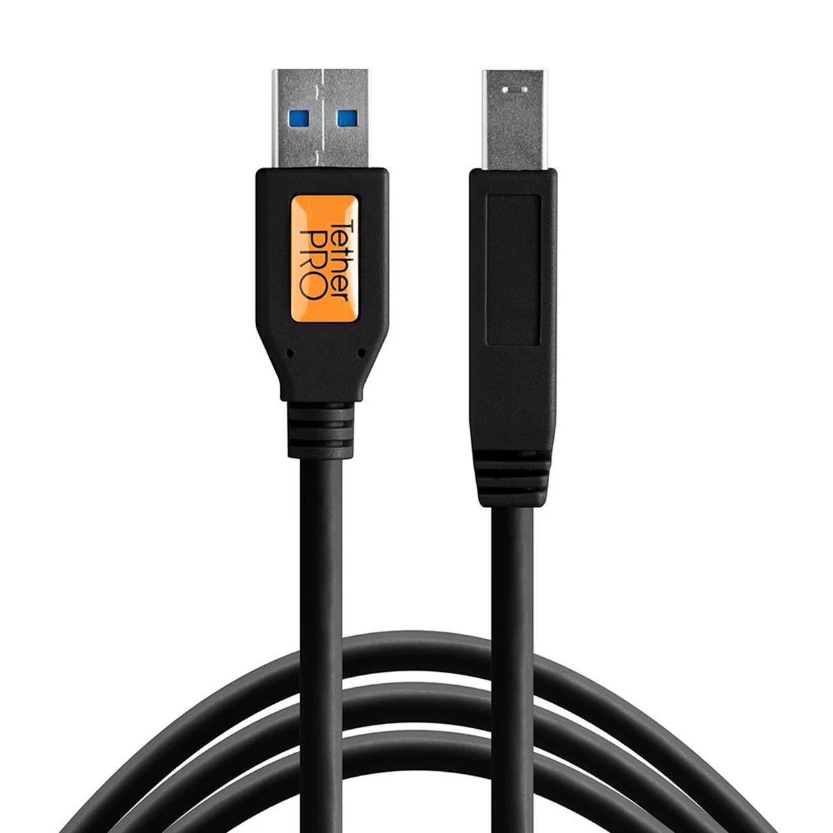 TetherPro USB 3.0 to Male B 15' (4.6m) Black