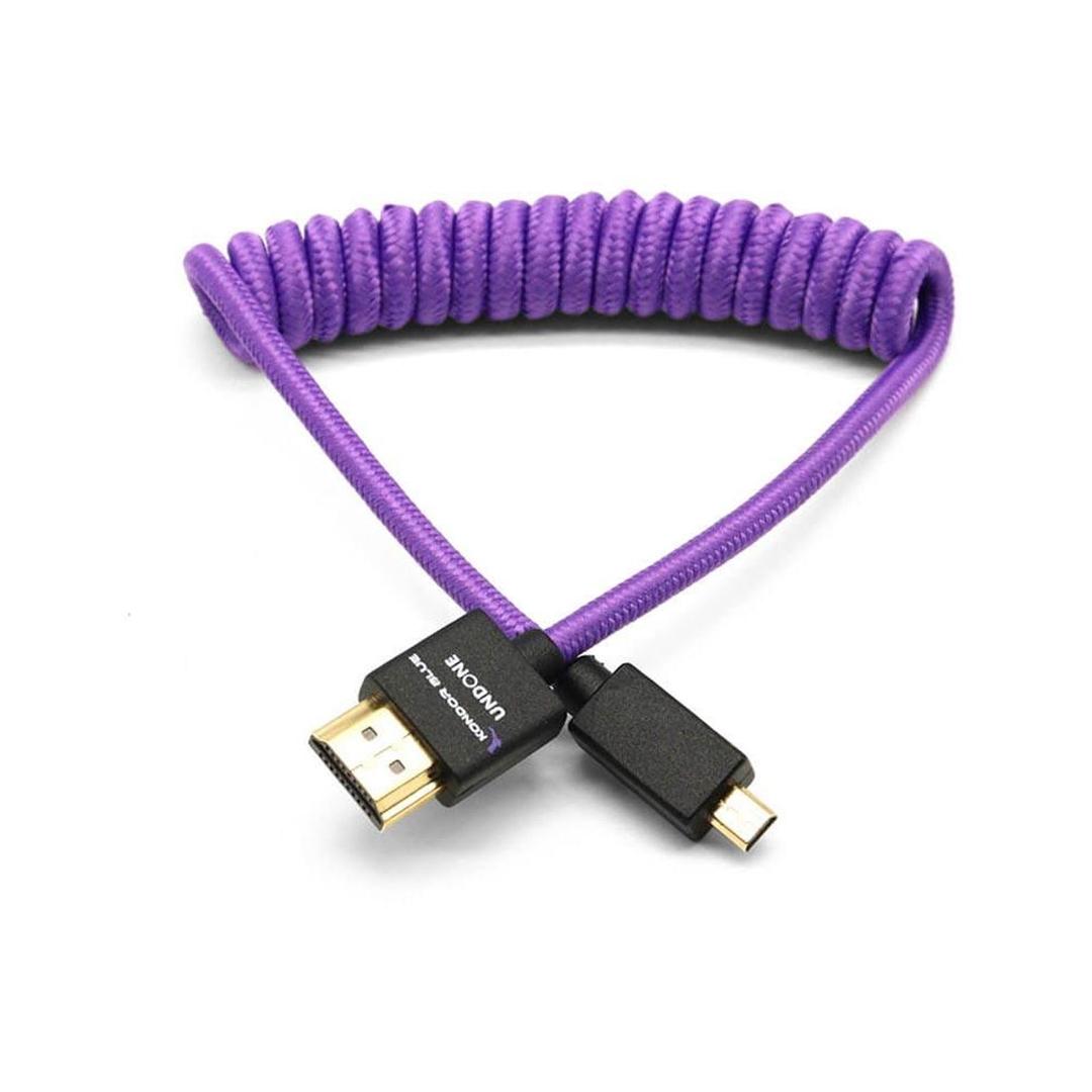 Kondor Blue Gerald Undone Micro HDMI to Full HDMI Cable 12Inch-24Inch Coiled