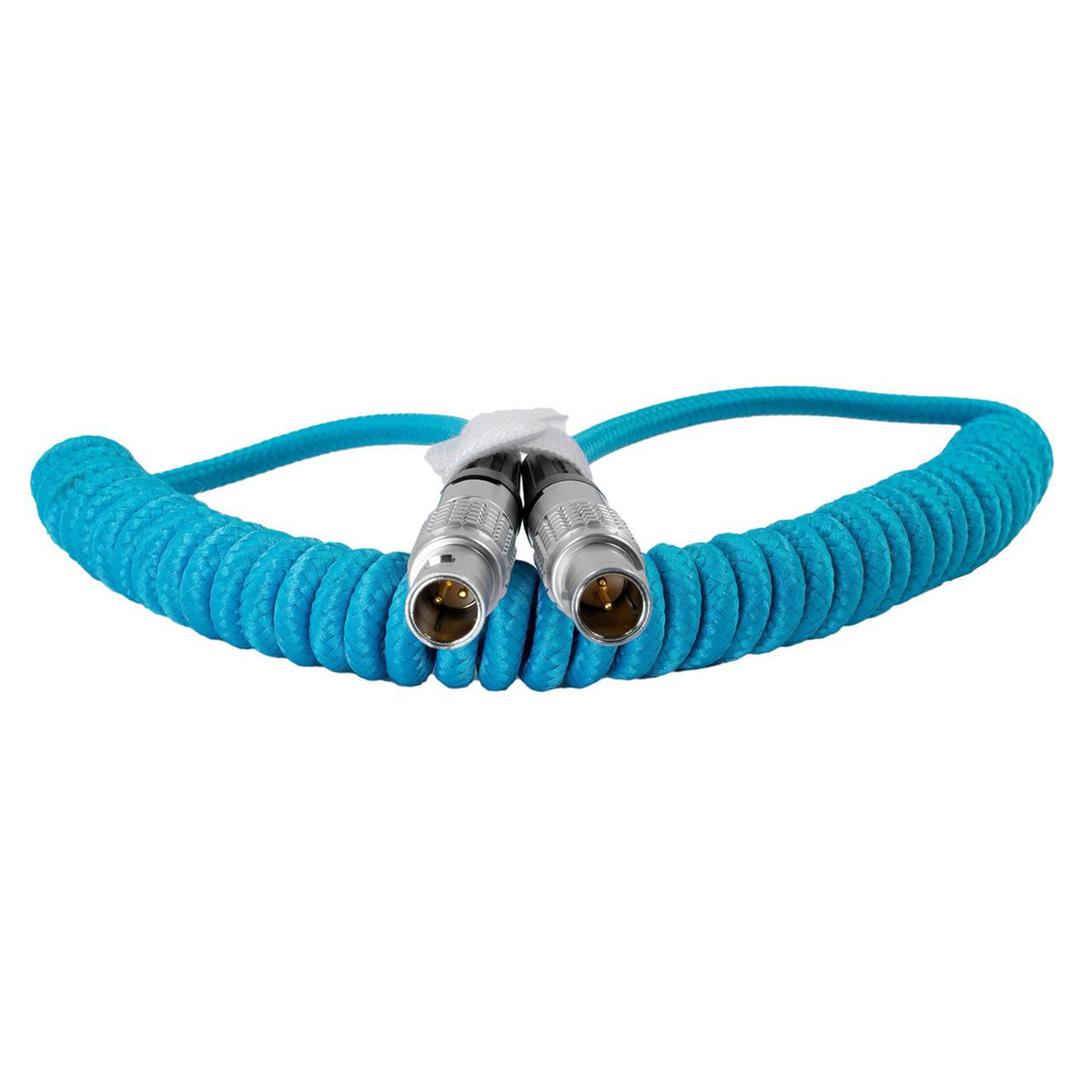 Kondor Blue LEMO to LEMO 2 Pin 0B Male Coiled Power Cable for ARRI - Teradek