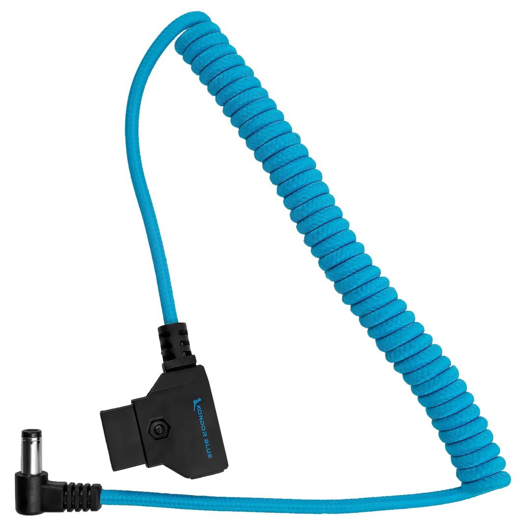 Kondor Blue D-Tap to DC Right Angle Coiled Cable 5.5 x 2.5mm for Canon C70