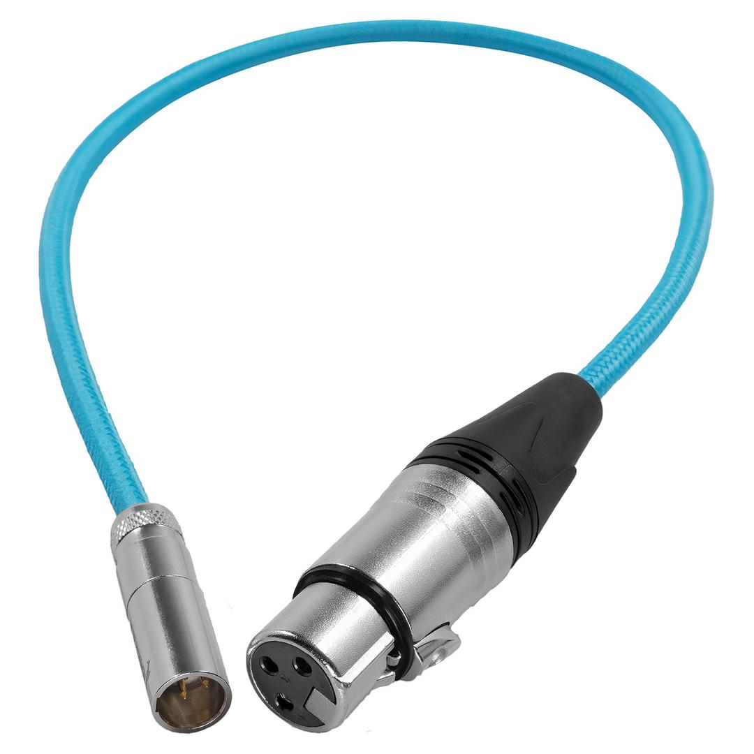 Kondor Blue Mini XLR Male to XLR Female 16Inch Audio Cable 2 Pack  for BMPCC & C70 - Blue