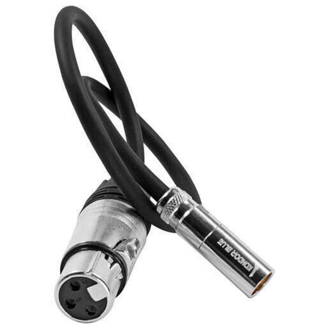 Kondor Blue TA4M Mini XLR 4 Pin Male to Female XLR Braided Audio Cable 16”