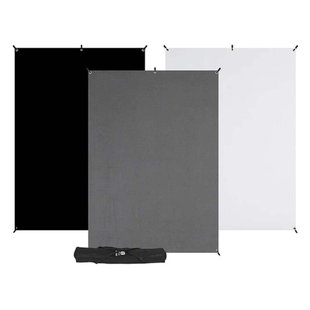 Westcott X-Drop 3-Pack Backdrop Kit - 5ft x 7ft