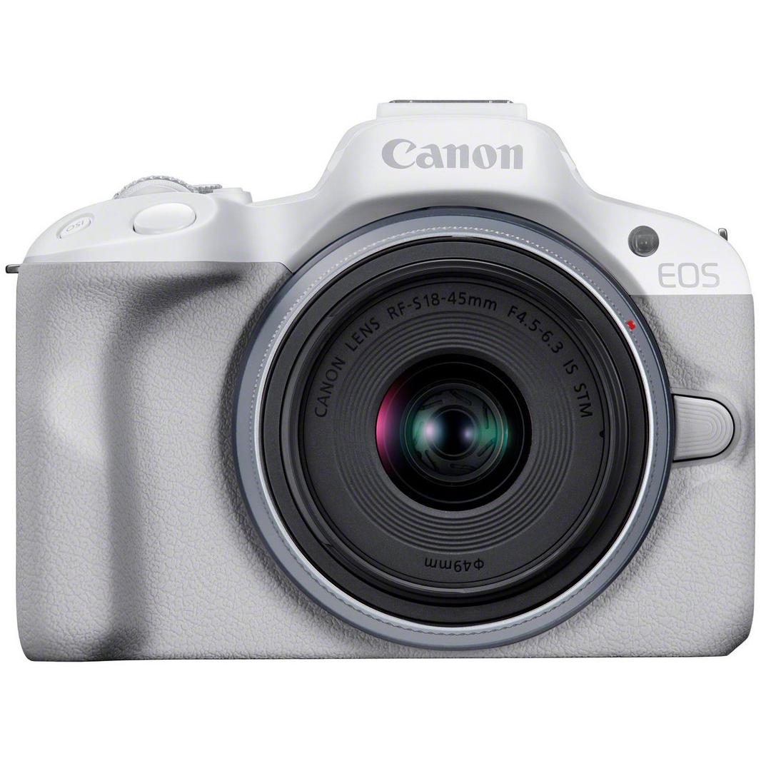 Canon EOS R50 Digital Camera with RF-S 18-45mm Lens - White