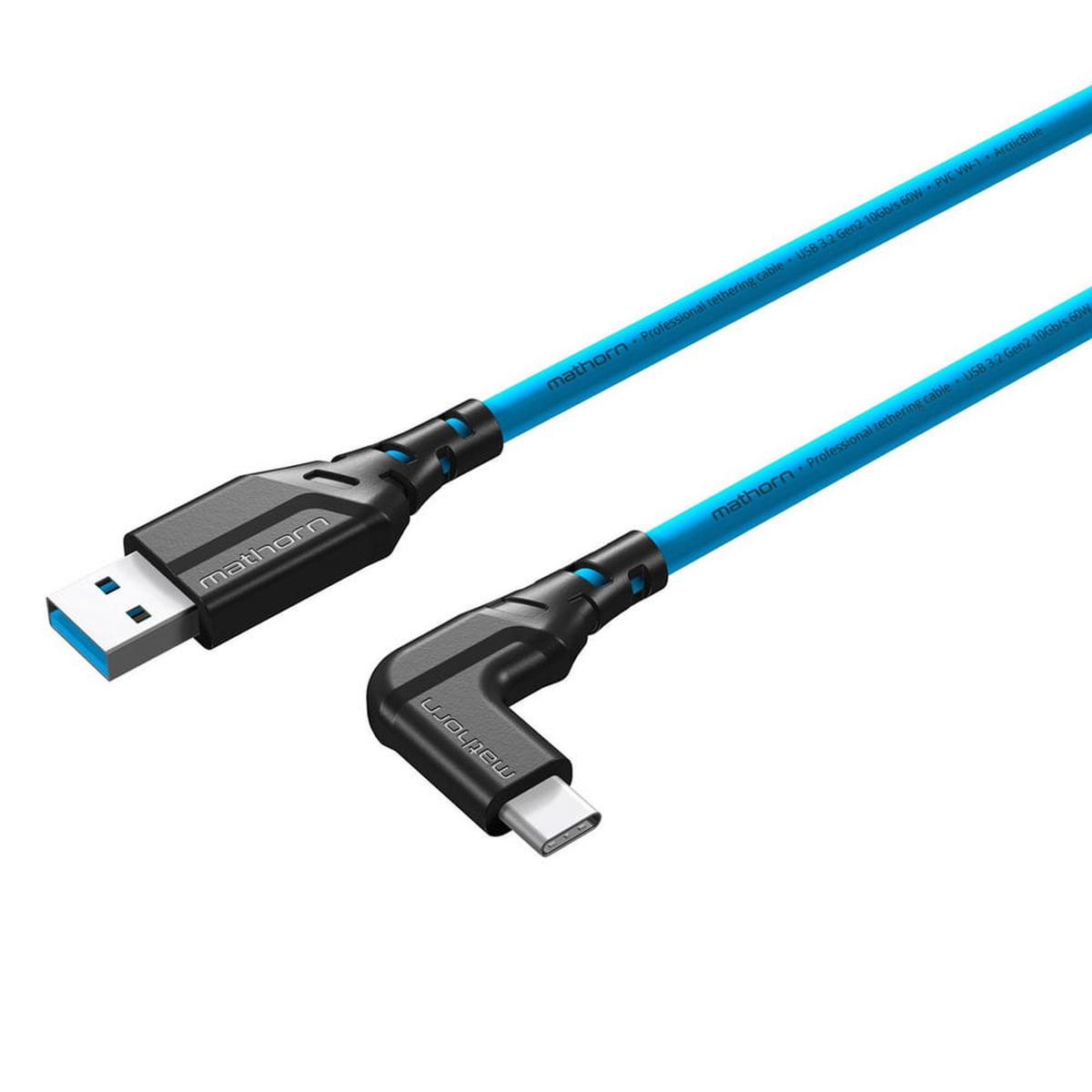 Mathorn MTC-501 USB A-C90 5m Tethering Cable - ArcticBlue