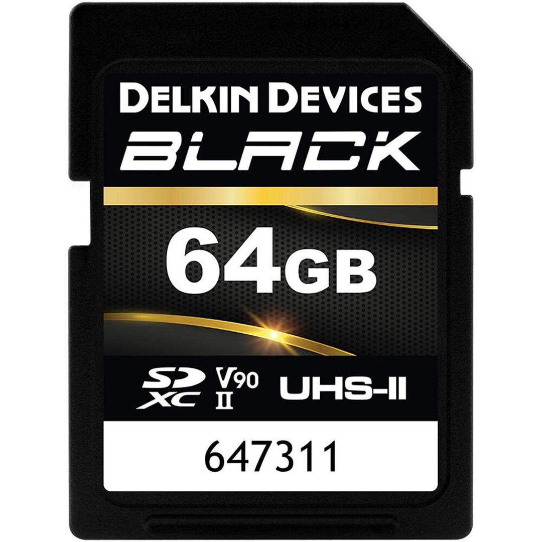 Delkin BLACK 64GB (300MB/s) UHS-II V90 SDXC Memory Card